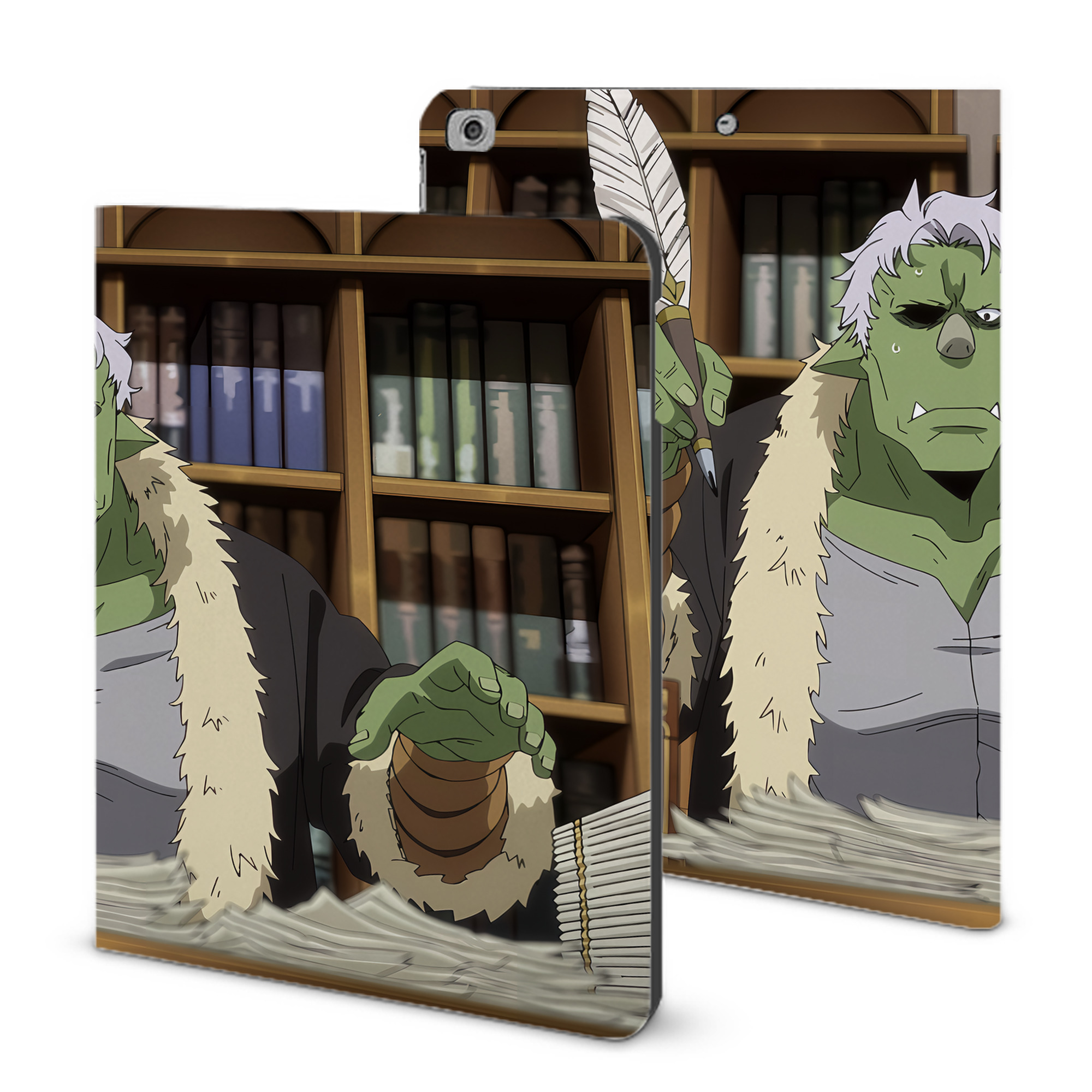 （画像用） 転スラ Regarding Reincarnated to Slime IPad ケース ブック型 PUレザー TPU 耐衝撃 軽量 薄型 ペン収納なし 全面保護 IPad 各モデル対応
